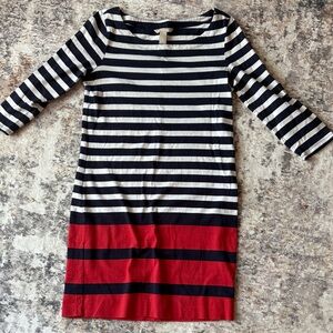 Banana Republic Navy and White Stripe Combo Dress